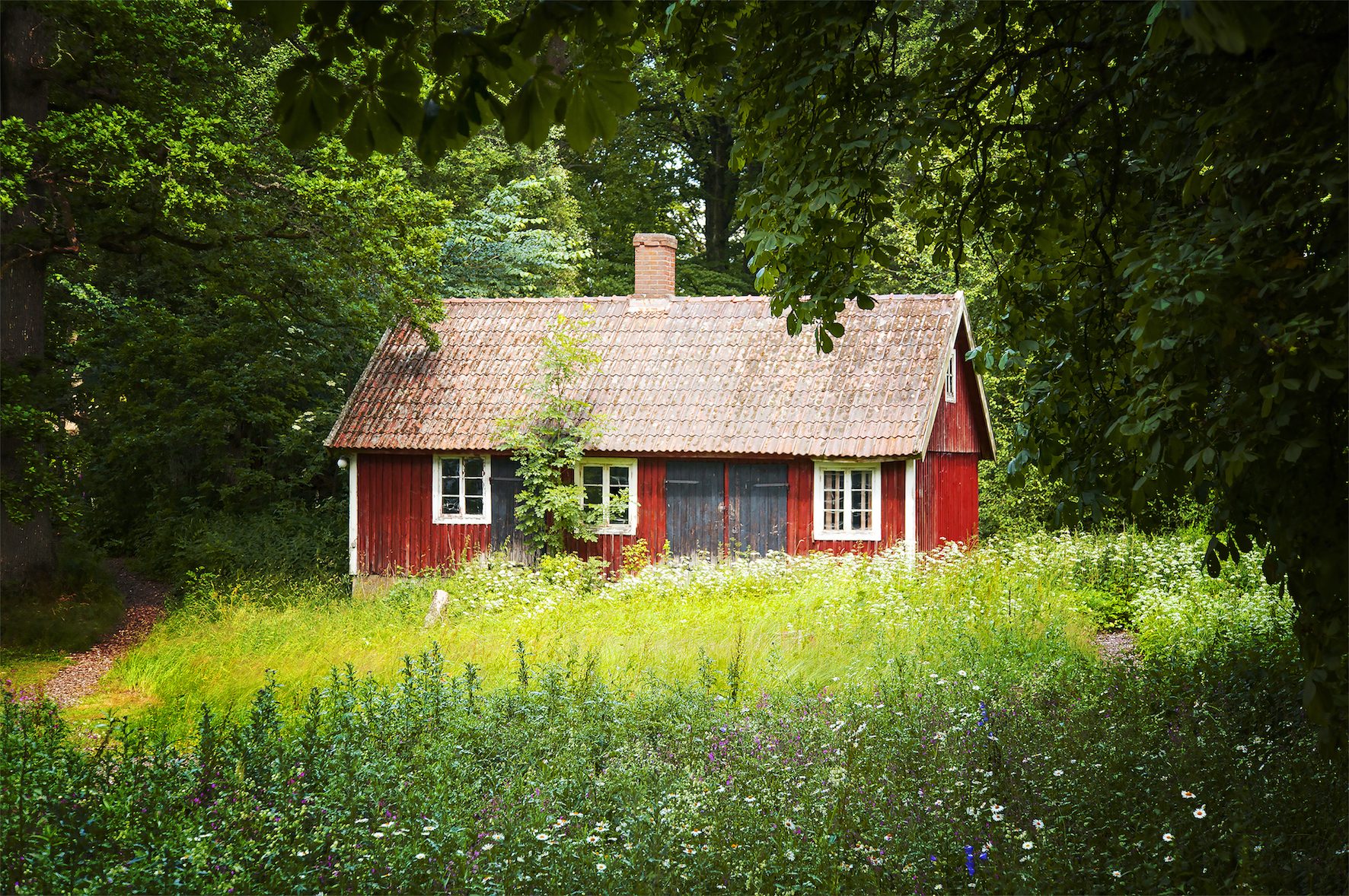 Red cabin sweden Door Sophie McAulay