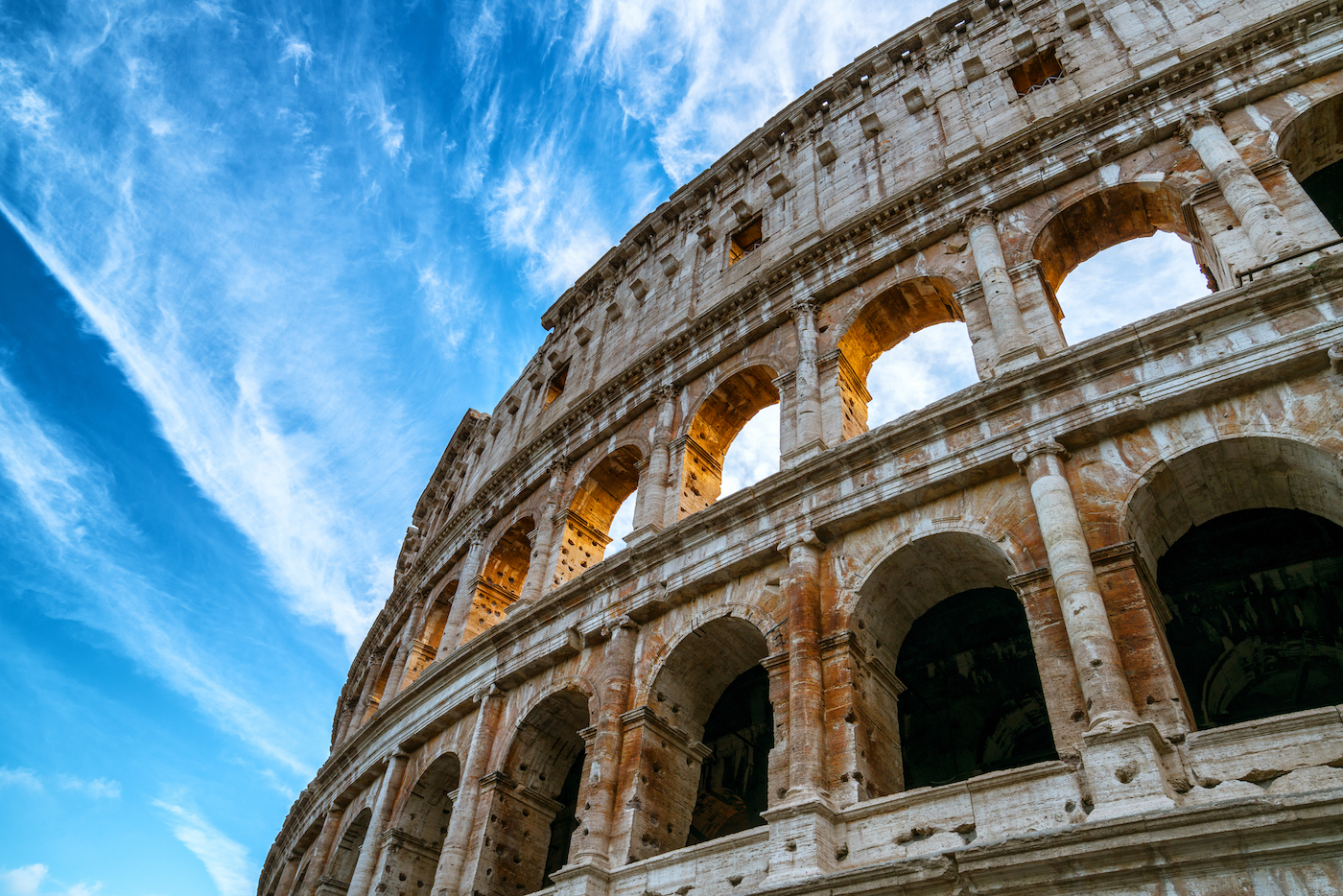Zuilen van het Colosseum, Rome, Italië.