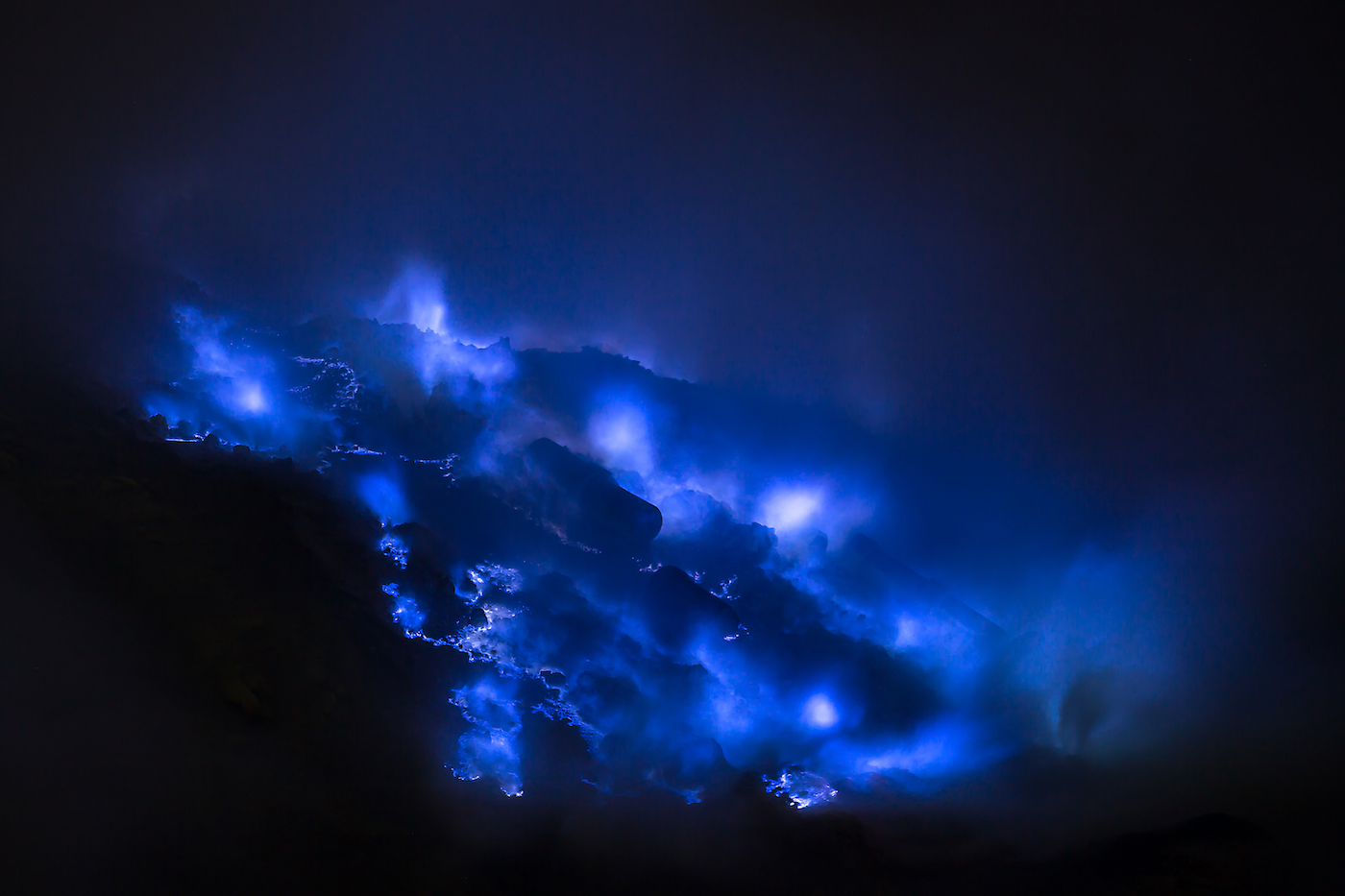 Blauwe lava