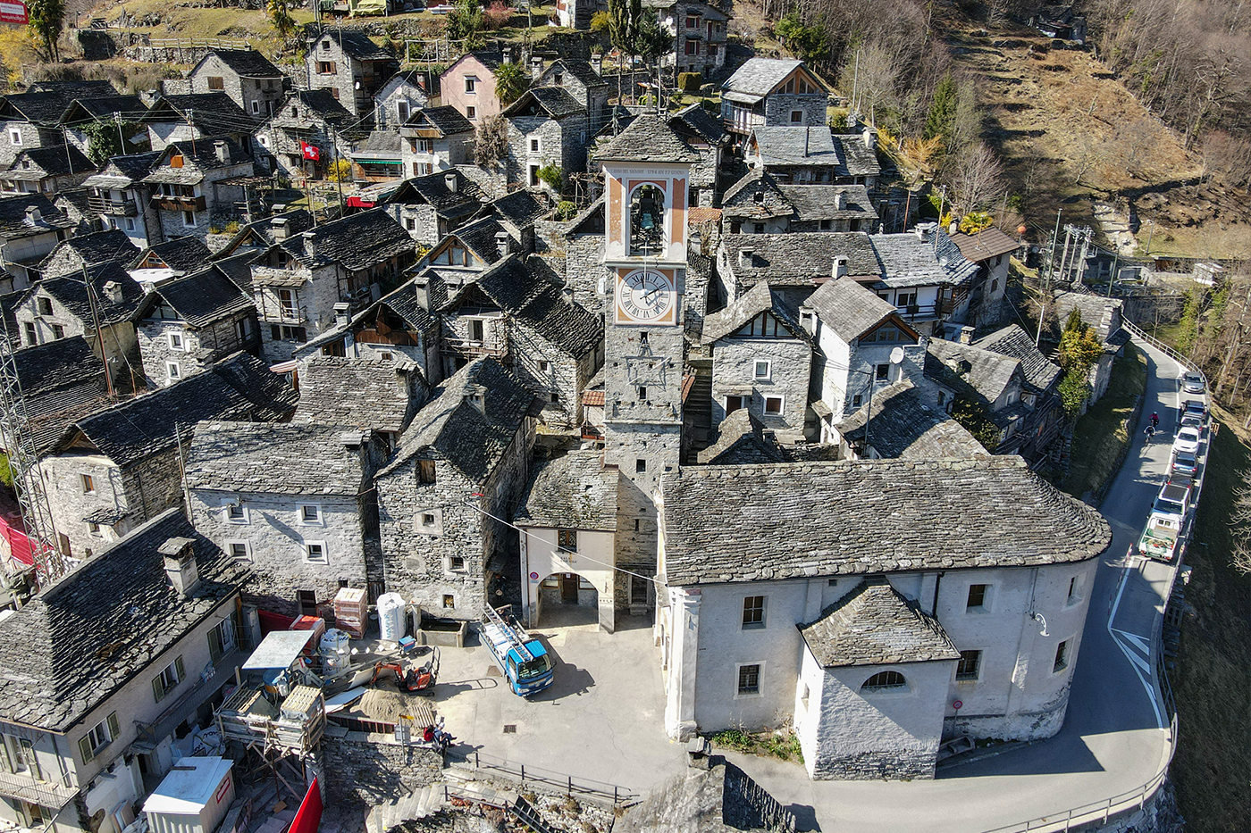Corippo Zwitserland dorpsplein