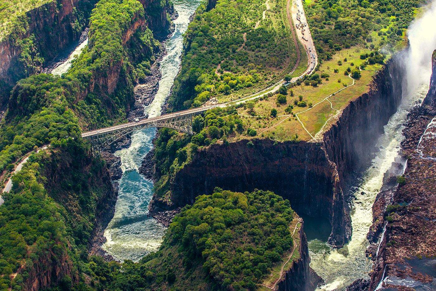Zambezi rivier Victoria Falls Zimbabwe Zambia