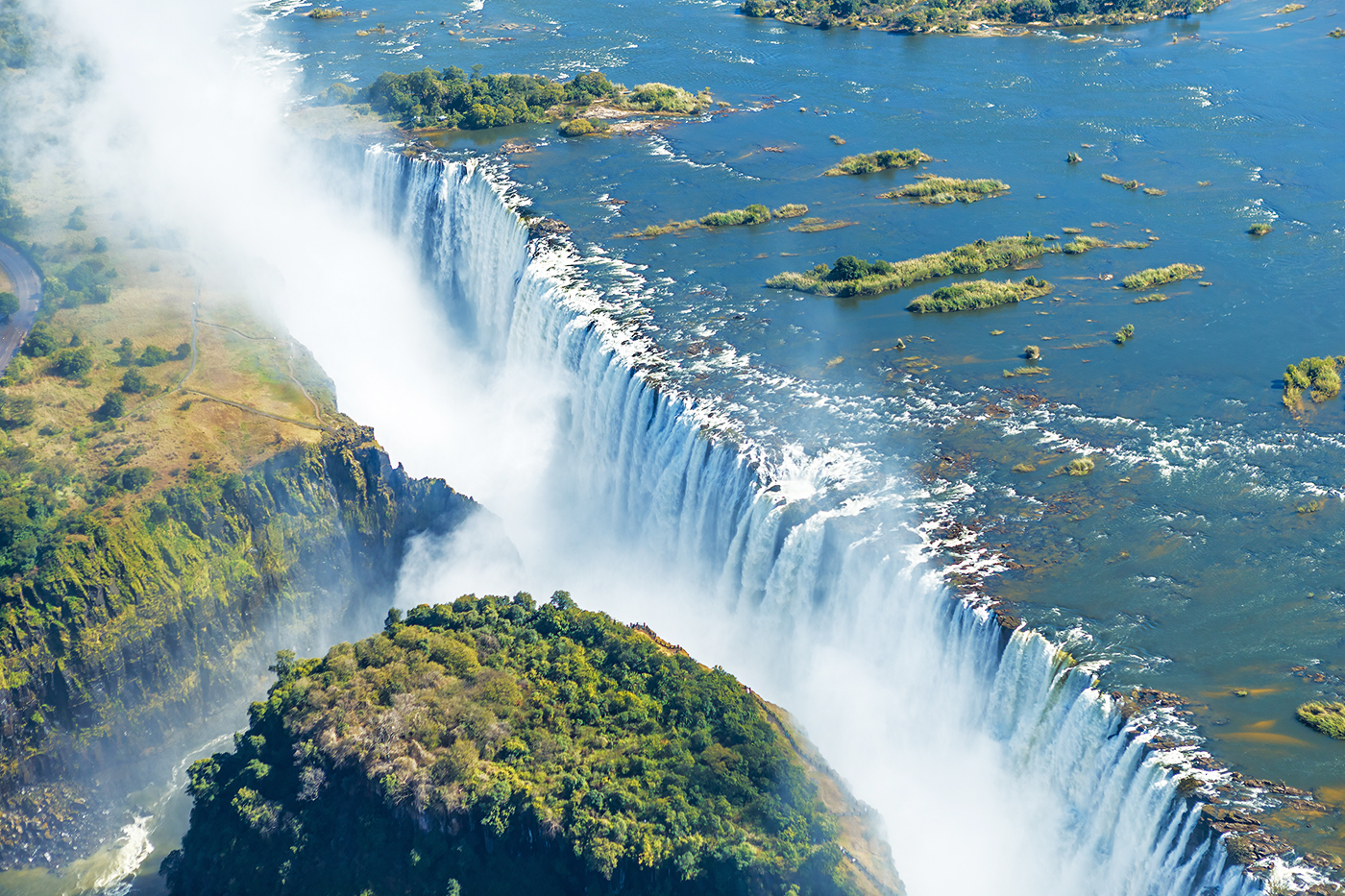 Victoriawatervallen bovenaf Zimbabwe