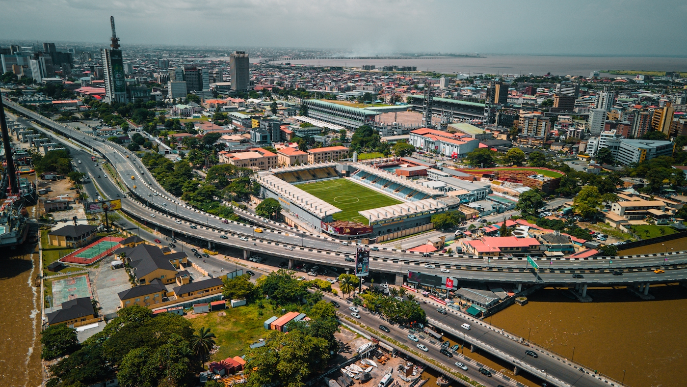 Lagos, Nigeria van bovenaf gezien